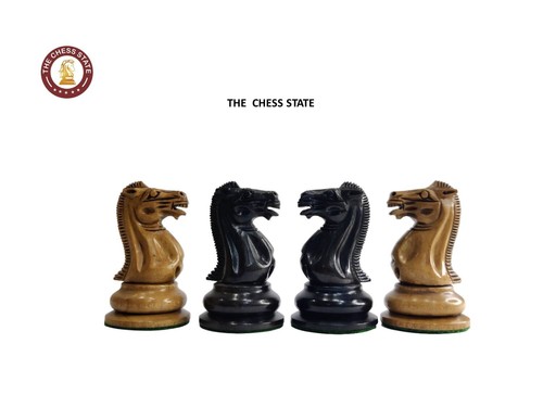 1849 Jaques Repro Staunton Chess Pieces Only-Weighted Ebony & Distressed Boxwood - Picture 5 of 7