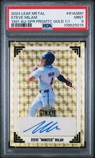 2024 LEAF METAL 1991 AUTOGRAPH STEVE MILAM SUPER PRISMATIC GOLD #1/1 PSA 9 AUTO