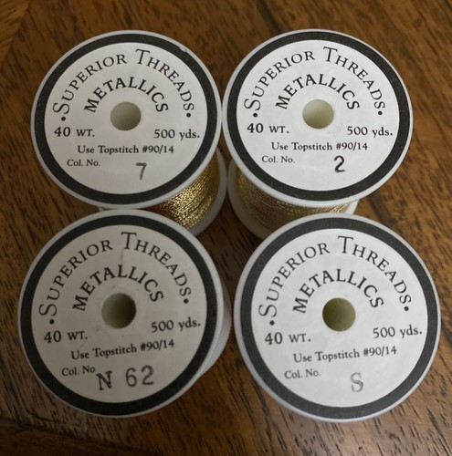 4 Spools SUPERIOR THREADS ASSORTED METALLICS COLORS LOT - Picture 3 of 4