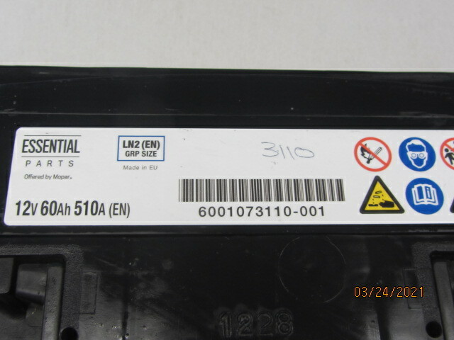 Genuine Alfa Romeo Fiat Lancia Battery 60ah 510a 242 x 175 x 190 