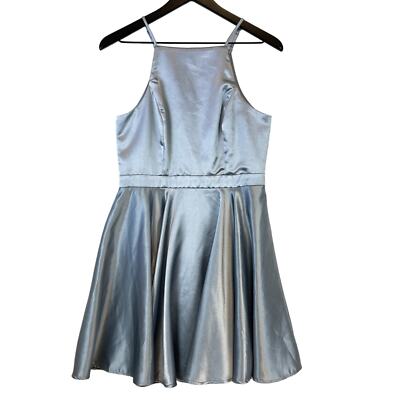 Lulus Size M Mini Fit & Flare Shiny Satin Blue Party Dress | eBay Lulus Size M Mini Fit & Flare Shiny Satin Blue Party Dress | eBay