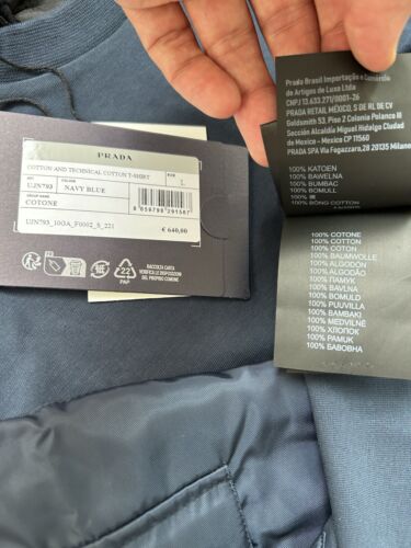 PRADA Milano Navy Blue T-Shirt size L (55cm 21,7 inch) New (%100 Cotton) (640€) - Picture 18 of 21