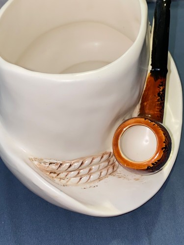 1963 LEFTON #1221 Keramik Pflanzgefäß Schreibtisch Caddy Tiroler Berghut Briar Pipe - Bild 2 von 10