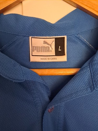Puma Short Sleeve Polo Shirt Blue Size Large - Picture 3 of 4