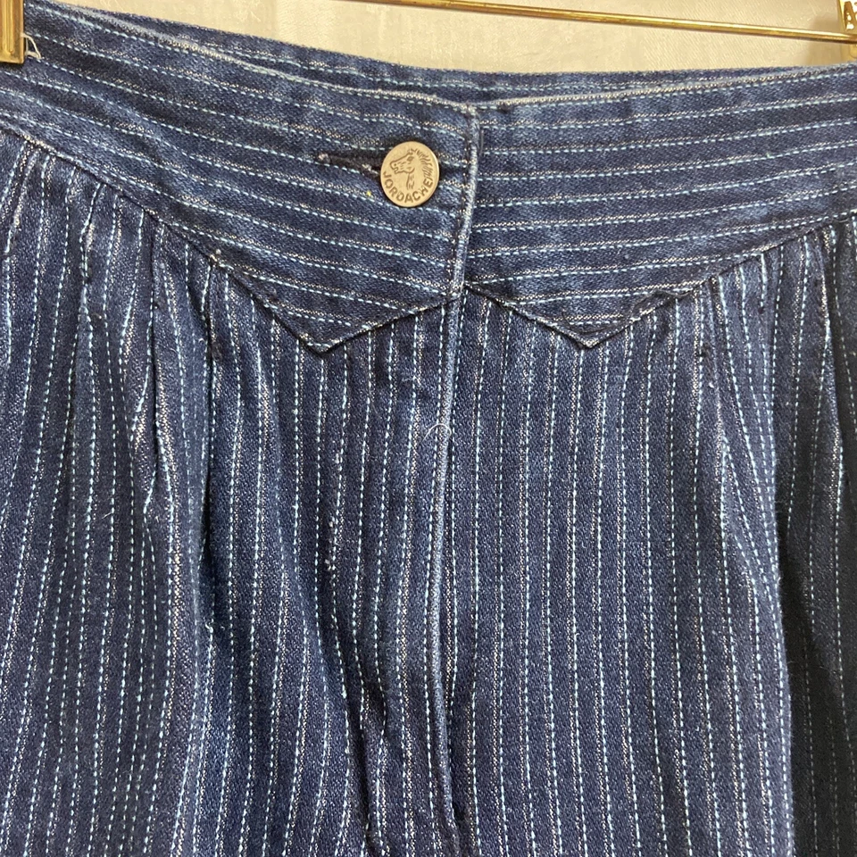 Vintage 80's Jordache Size 27L 24” High Waist Rise Blue Stripped Mom Jeans - Image 4 of 4
