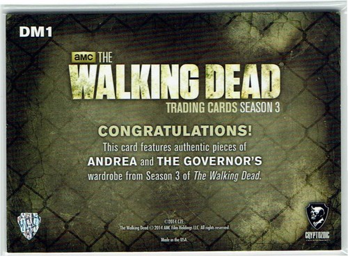 Walking Dead Season 3 Part 2 DUAL Wardrobe DM1 Laurie Holden & David Morissey - Picture 2 of 2