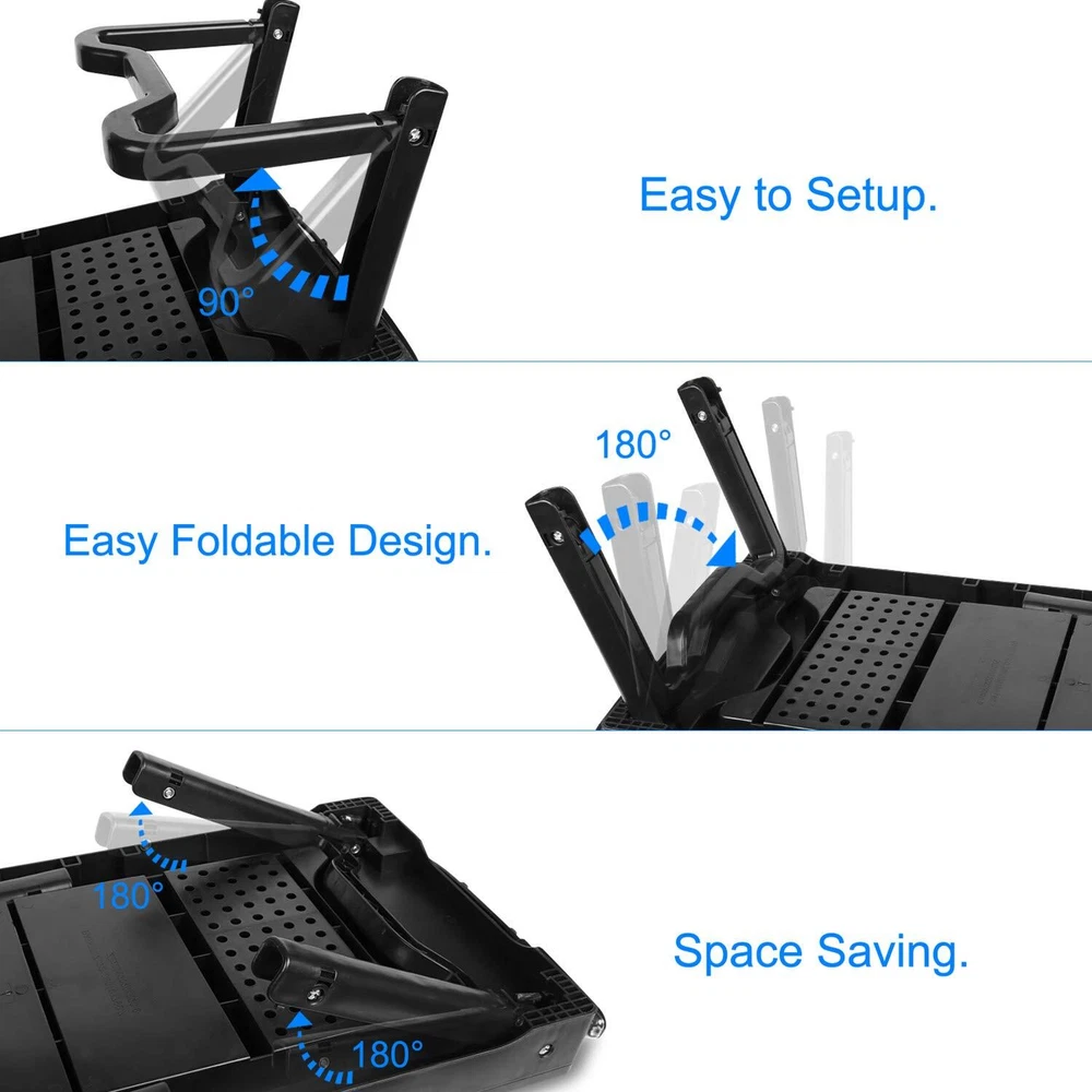 Laptop Stand for Bed-Multi-Functional Laptop Bed Table Tray w/Internal Coolin...