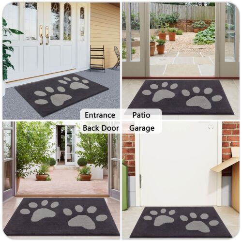 Dog Door Mat for Muddy Paws Non-Slip Washable Mat Door Entry Mud Mat 32x20In - Picture 3 of 10