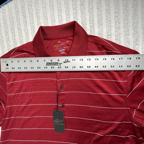 Greg Norman Mens Large Red Stripes Play Dry Moisture Wicking Golf Shirt NWT$69 - Picture 6 of 8
