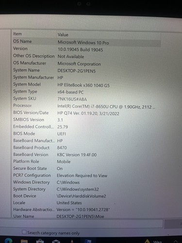 HP EliteBook x360 14 inch (256GB, Intel Core i5 8th Gen., 1.60GHz, 8GB)... - Picture 9 of 9