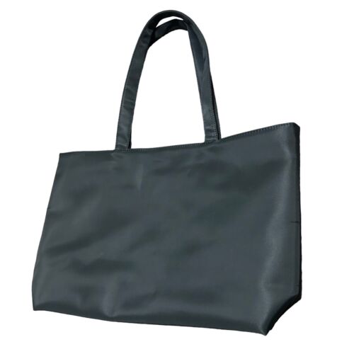 Emanuel Ungaro Tote Bag Large 13” x 21” Black Colorful Logo Paris Snap Zipper - Picture 2 of 11