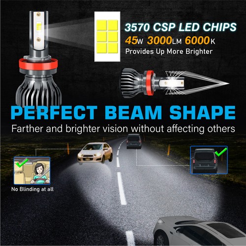 Bombilla de faro LED F8 para camioneta Chevy Silverado 1500 2500 HD doble cabina 2022-2024 - Imagen 4 de 8