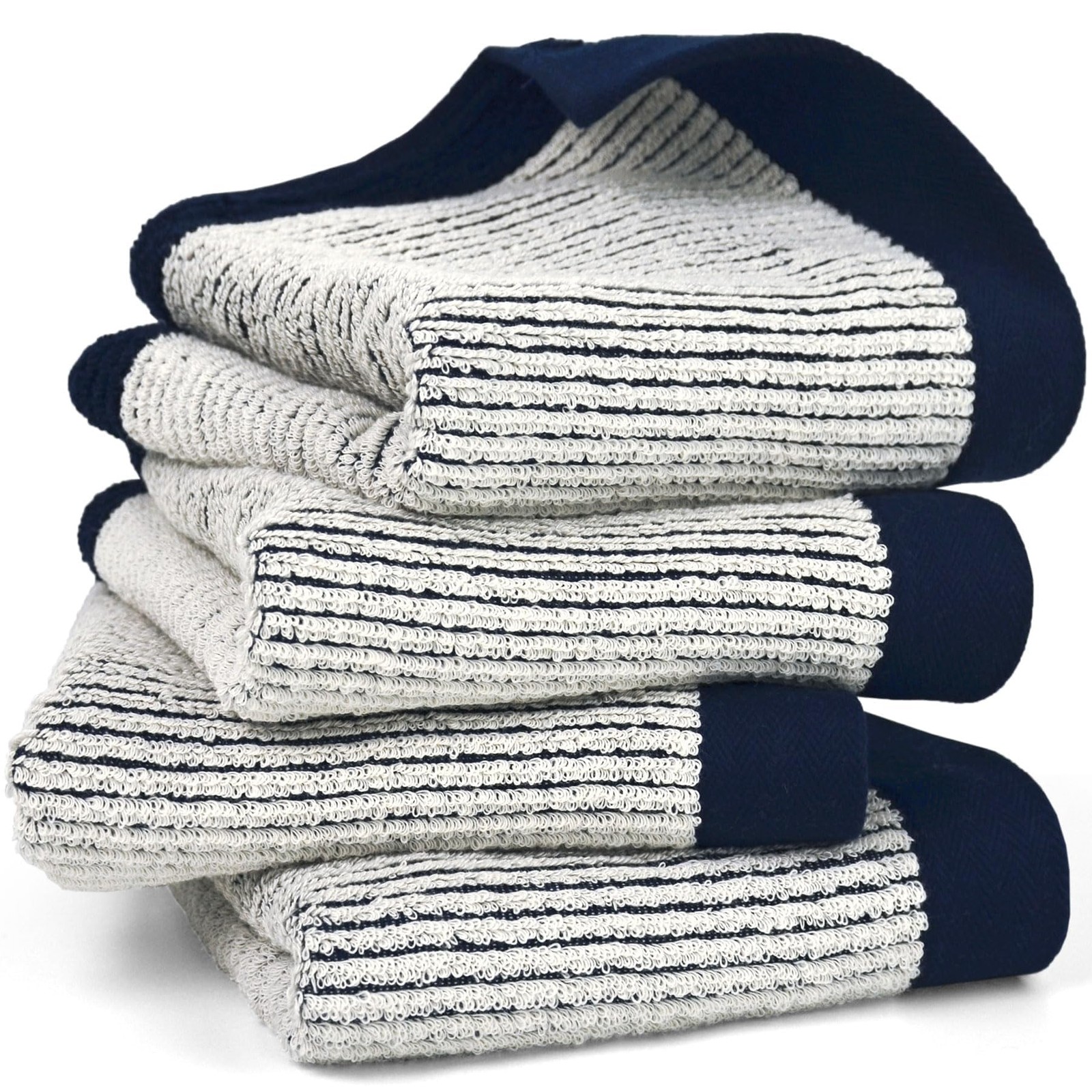 Hand Towels for Bathroom Set of 4, Jacquard Weave Bath Hand Towels, 28 x 13 I...
