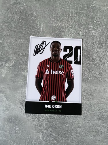 Ime Okon Handsignierte Autogrammkarte Hannover 96 2025/26 25/26