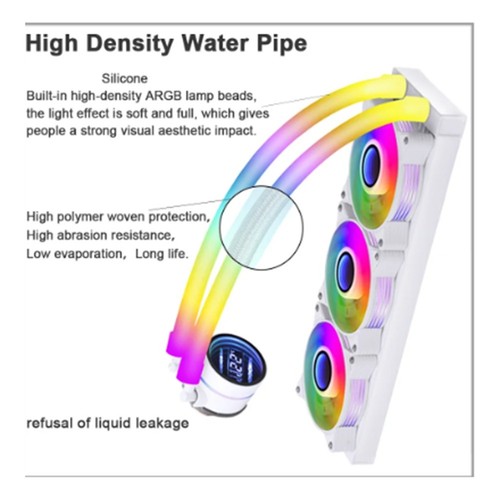 Wasserkühler 360 mm ARGB CPU-Kühler für Lga2011v3 1200 für AM4 IWONGOU PC7647 - Bild 5 von 7