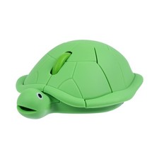Wireless Mouse, Green Turtle Shape, 1600 DPI, 3 Buttons, Silent, Optical, USB