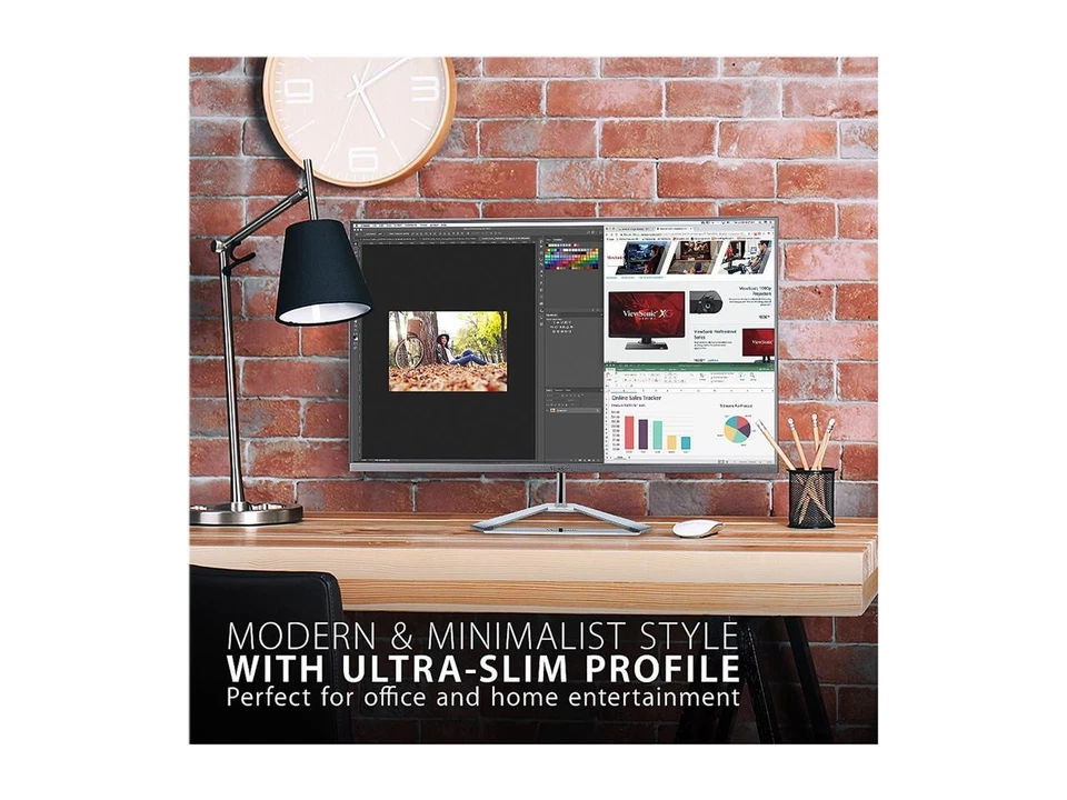 ViewSonic VX3276-MHD 32 Inch 1080p Frameless Widescreen IPS Monitor with Screen - Image 2 of 4