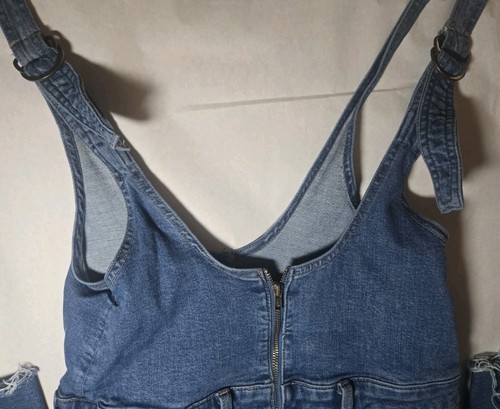 American Eagle Flare Denim Latzhose Damen 14L 14 lang Stretch Jeans - Bild 3 von 17