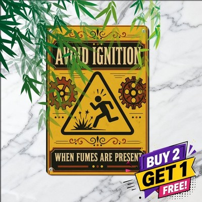 Yellow Black Triangular Hazard Symbol Warning Alert Safety Metal Tin Sign Poster