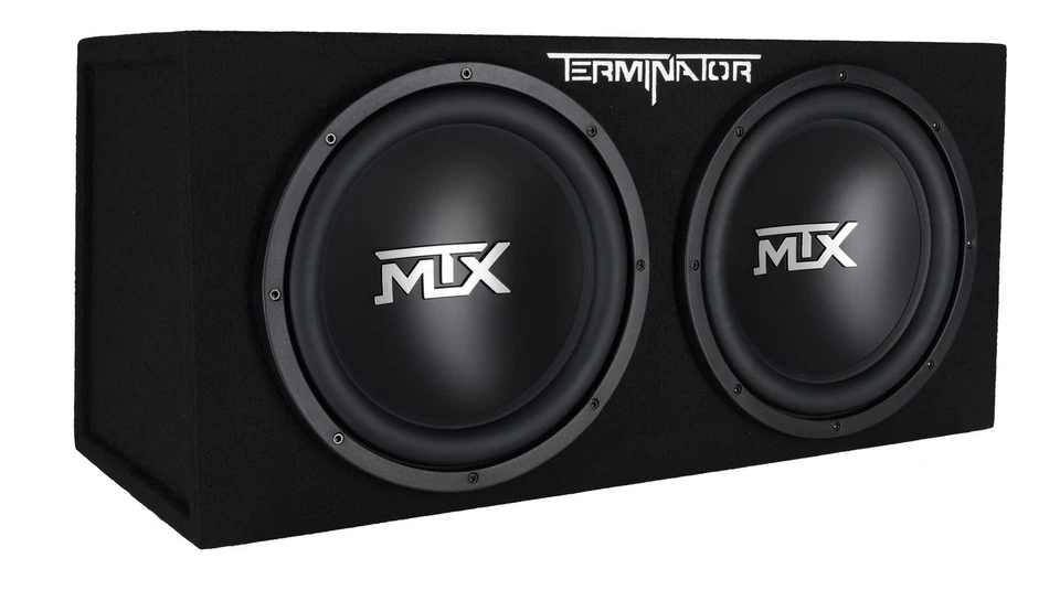 Paquete de subwoofers/subcaja/amplificador MTX Terminator TNP212D2 1200 vatios 2 ohmios dobles 12” Foto 2 de 4