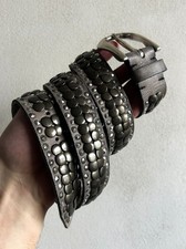Studded Leather Belt Wide Metal Rivet Punk Rock Grunge Y2K Statement Accessory
