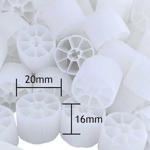 Moving Bed Bio Filter Media - 20mm, White, for Koi Ponds, 100 pcs, White - Picture 2 of 4