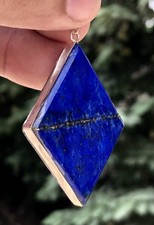 Beautiful And Natural Colour Lapis Lazuli Large Pendant With Silver 925