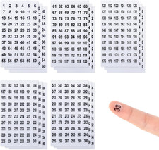 15 Sheets round Clear Consecutive Number Stickers - Small round Self Adhesive La