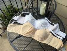 Honey Love Bra Pair  Tee Shirt Crossover Lace EUC White 40 C/D