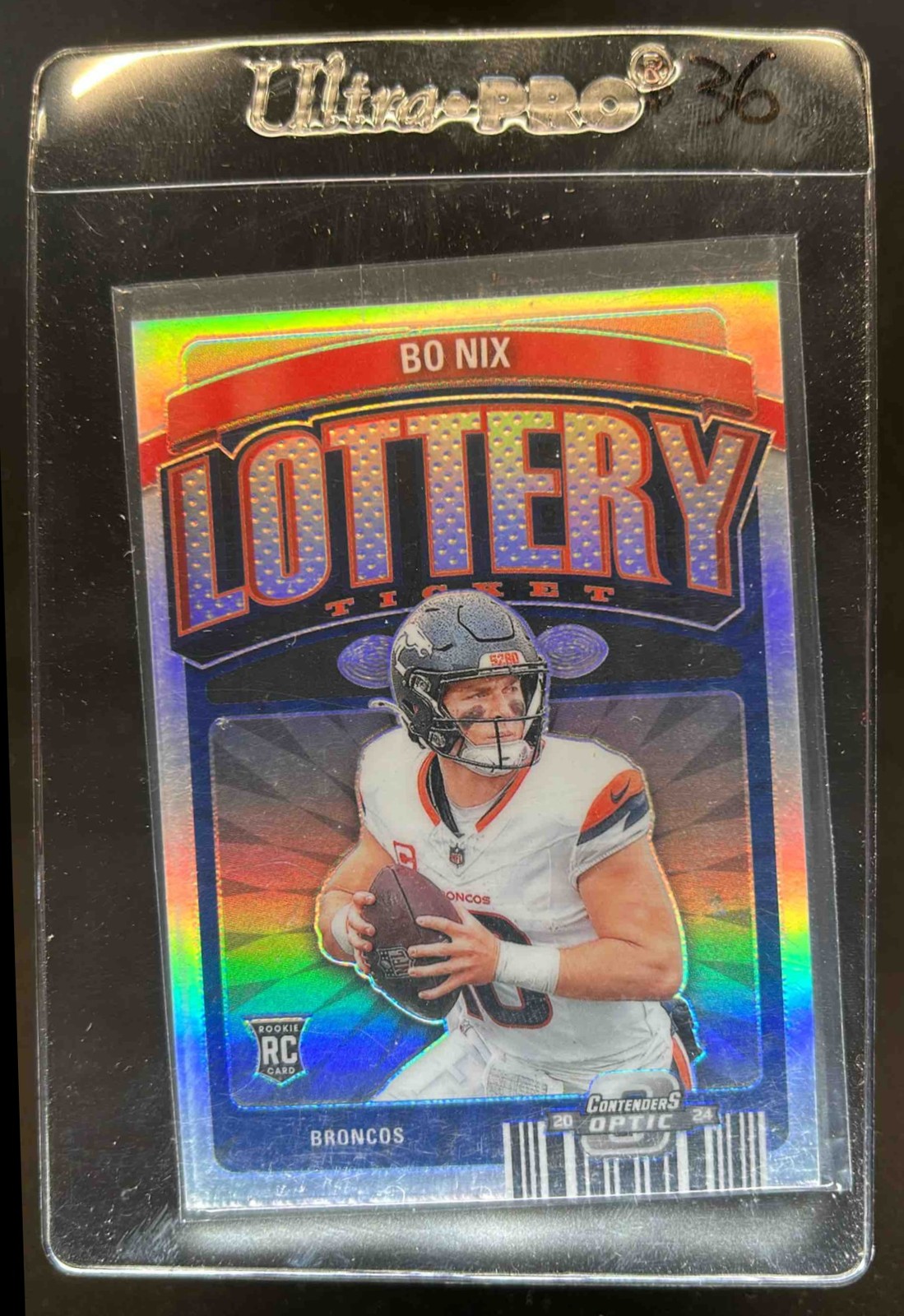 2024 Contenders Optic Bo Nix Lottery Ticket RC Rookie #LT-BNX