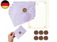 Vintage Briefpapier Set Mit UmschläGen, 20 A5 Schreibpapier Mit 6 Lila