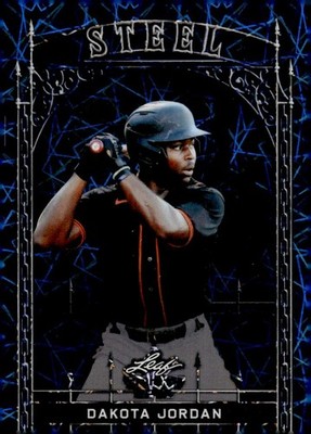 2024 Leaf Trinity Mega Box #S-29 Dakota Jordan Steel Lazer Foil Blue #/99