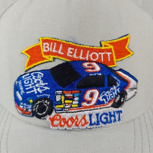 Vintage Coors Light Bill Elliott Signature SnapBack Hat Made In USA 1990s - Picture 2 of 11