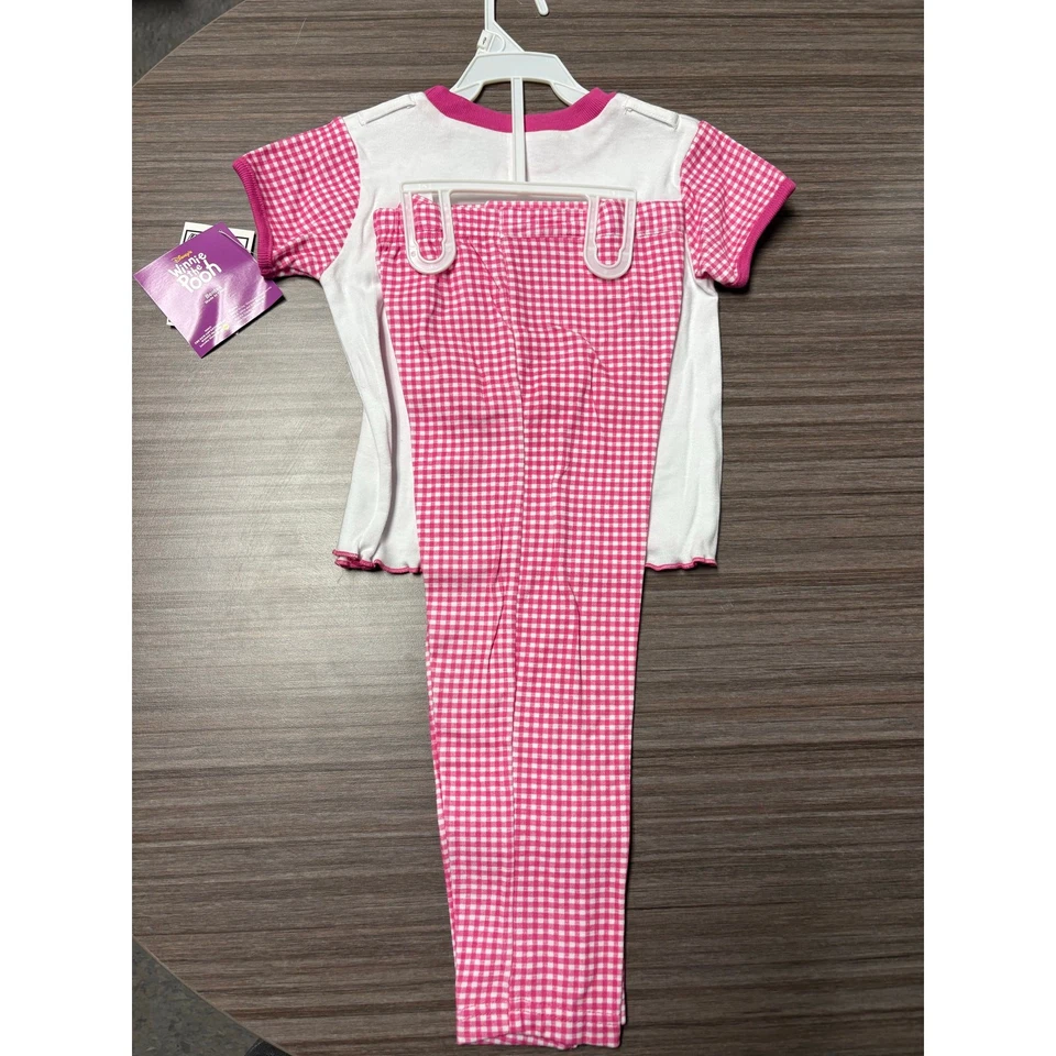 Vintage Disney Winnie the Pooh Gingham Conjunto com Suspensórios 2T - Imagem 3 de 4