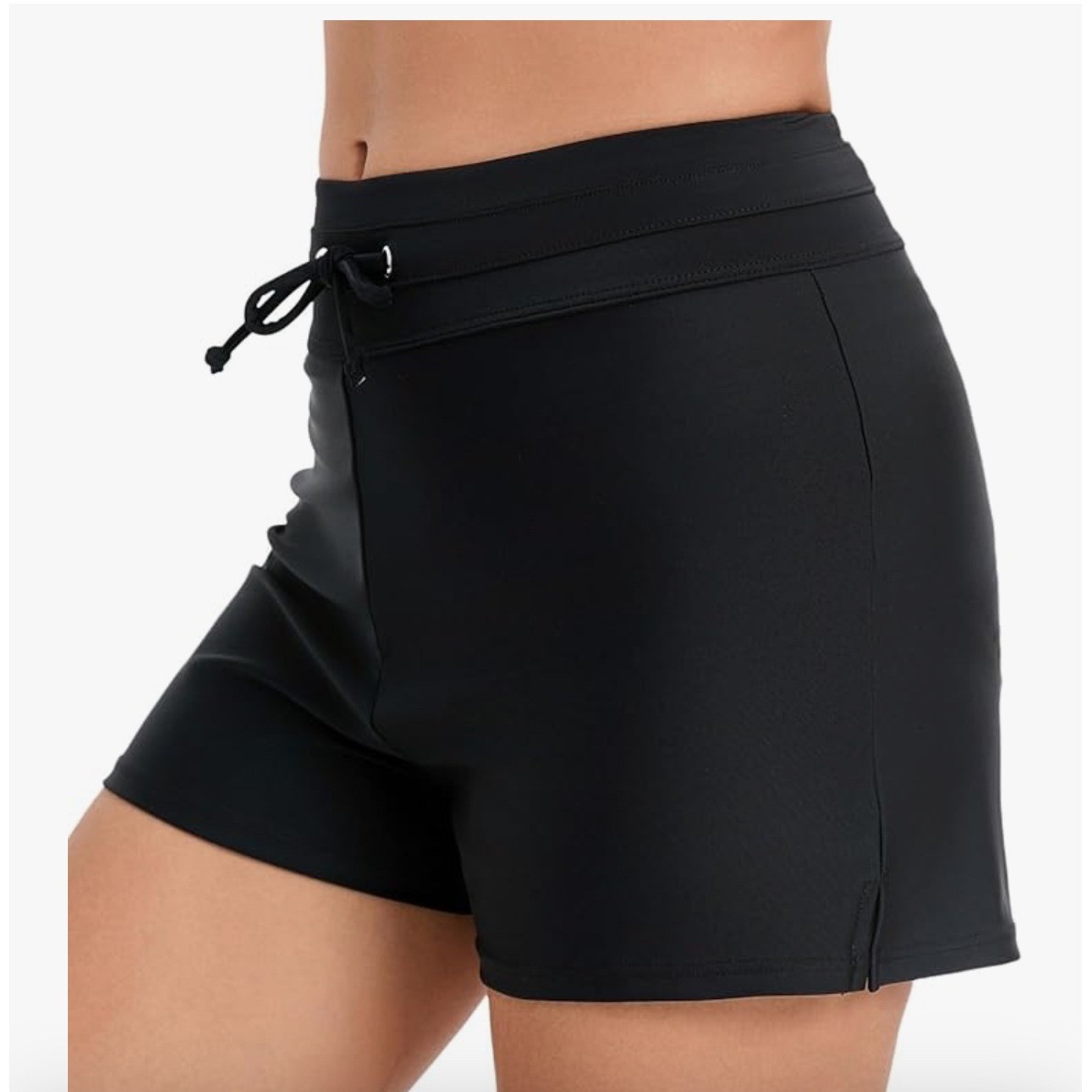 Unbranded Womens Black Swim Shorts Plus Size 3XL Drawstring Waist Board Shorts