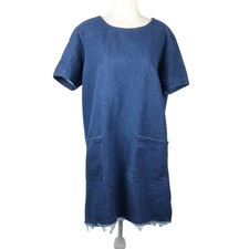 Urban Outfitters Urban Renewal Dark Wash Blue Denim Mini T-Shirt Dress S