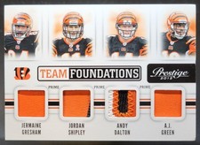 2012 Panini Prestige Gresham Shipley Dalton A.J. Green Quad Prime /49 MEM AT