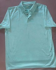 Tommy Bahama Island Zone Mens Medium Aqua Short Sleeve Golf Polo Supima Cotton
