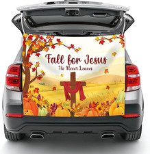 Halloween Trunk or Treat Car Decorations Kit, Fall for Jesus Christian Trunk Ban