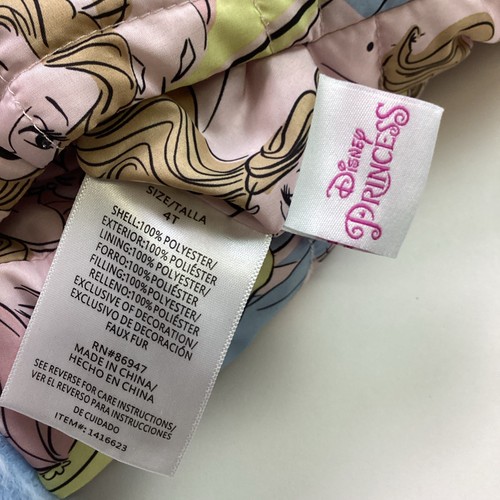 Disney Princess Youth Girls Reversible Jacket w/Hood, Pink (Princesses), Size 4T - Picture 6 of 11
