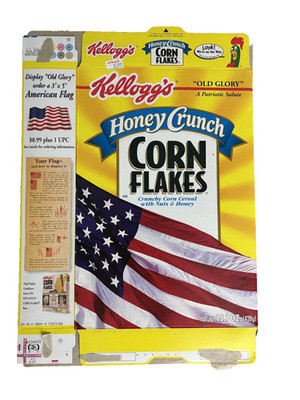 2001 Kellogg's Corn Flakes ''Old Glory'' USA Cereal Box