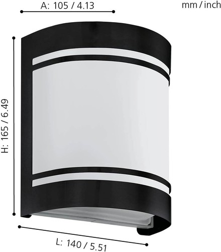 EGLO Outdoor Wall Light Cerno, External Porch Lighting, Waterproof Outside Lamp - Picture 2 of 5