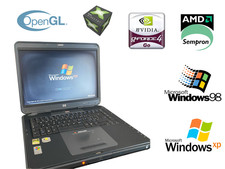 PC Notebook Portatile Vintage Retro Gaming nVidia GeForce 420 GO Windows 98 e XP