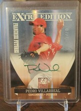 PEDRO VILLARREAL 2011 DONRUSS ELITE STATUS DIE CUT AUTO RC /10  (REDS)