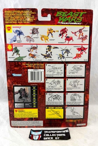 Transformers Beast Wars 1995 Deluxe Dinobot MOSC Rock Bubble First Release - Picture 2 of 2