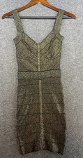 Guess Bodycon Gold and Black Dress Women’s Size XS Back Zipper SEE DESCRIPTION