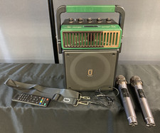 JYX Karaoke Machine Speaker with 2 Microphones  Party Flash Light Speaker Audio