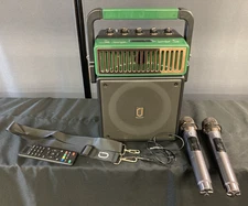 JYX Karaoke Machine Speaker with 2 Microphones & Party Flash Light Speaker Audio