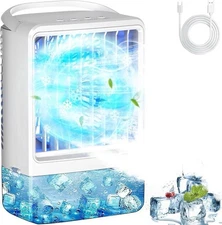 3-IN-1 Portable Air Conditioner 3 Speeds Evaporative Cooler for Home & Car