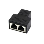 RJ45 Splitter Adapter 1 To 2 Ways Dual Female Port CAT5/6 LAN Ethernet Cable J